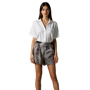 Maison JULES Size XS Striped Black and White Women's Dress Shorts Pockets